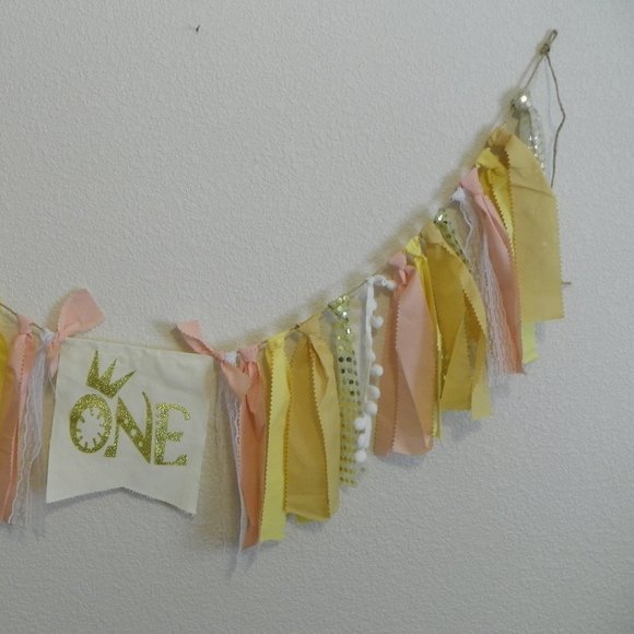 1 Year Old Birthday Boho Ribbon Swag High Chair Garland - Picture 4 of 8